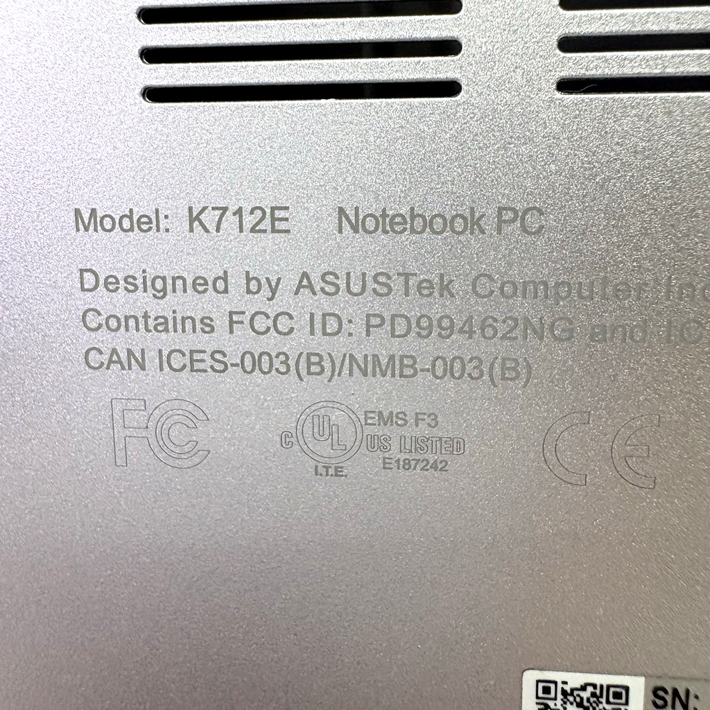 ASUS Vivobook 17 K712E Bottom Case Base Cover with Rubbers 17.3"