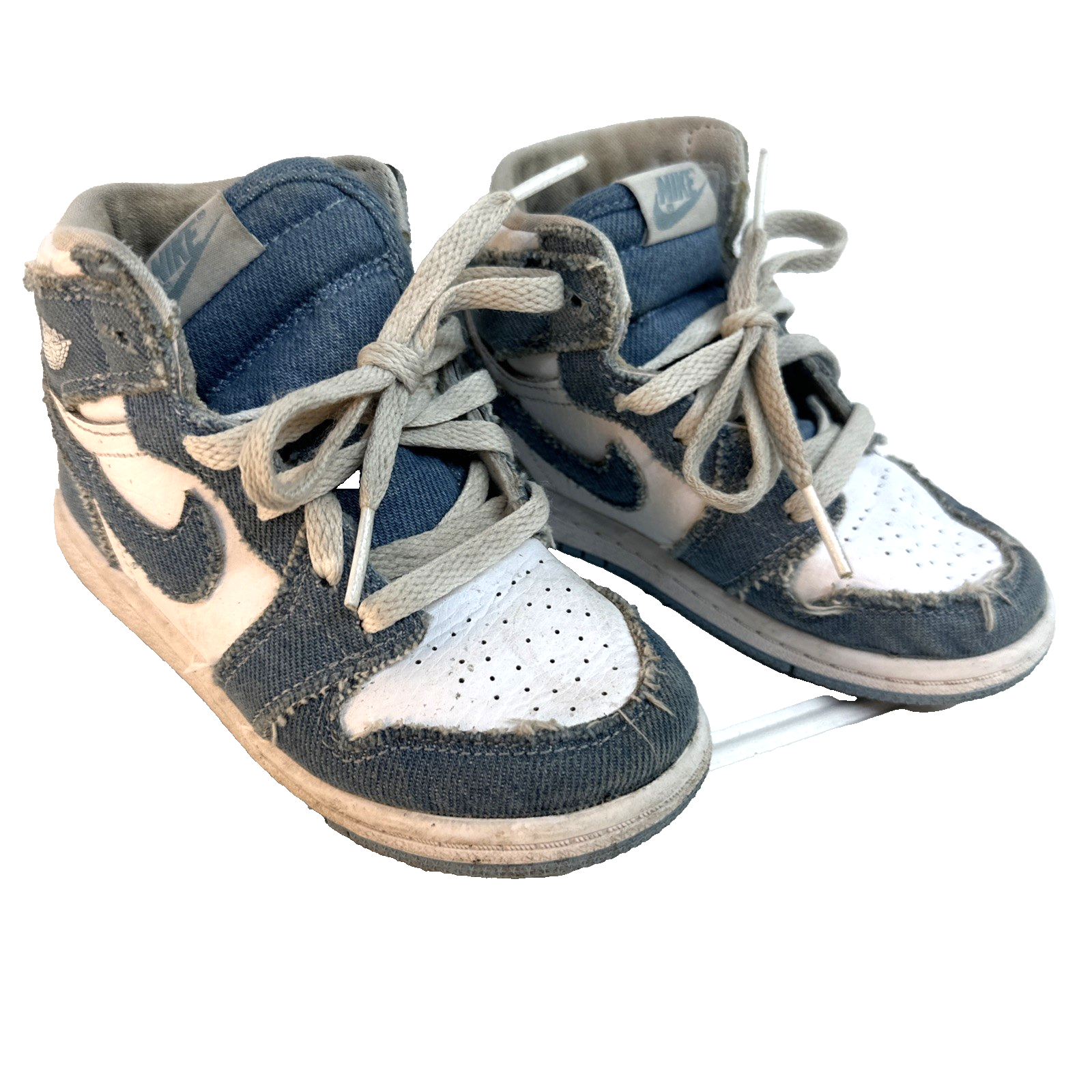 Nike Air Jordan 1 High OG Denim Toddler Shoes Blue White Size 9C CU0450-104