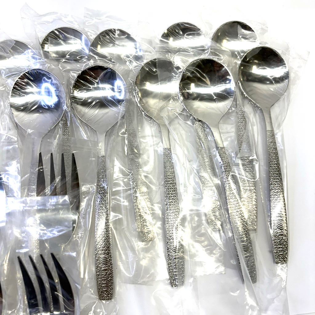 Vintage United Airlines ABC Stainless Flatware Set NOS 30 Pc Knife Fork Spoon