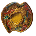 Vintage 70s California Studio Pottery Ashtray MCM Large Square Stoner Art