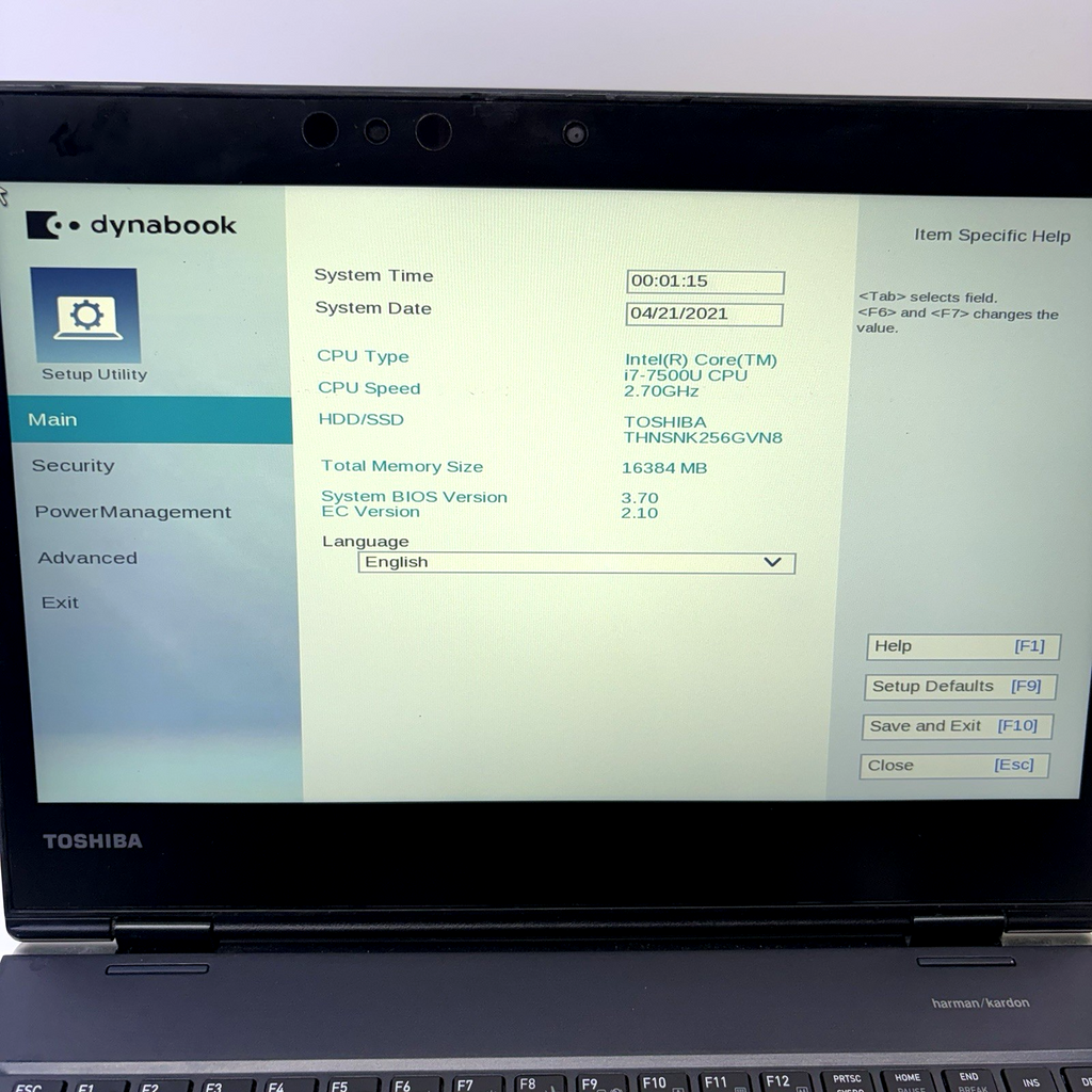 Toshiba Portege X20W-D i7-7500U 16GB 256GB M.2 SSD 12.5" Touch READ