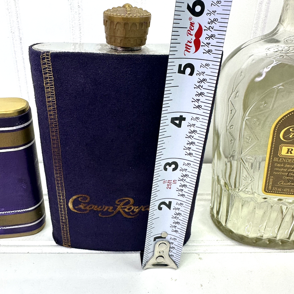 Lot  Crown Royal FlaskEmpty Bottles Reserve Glass Bottle Tin & Bag Set