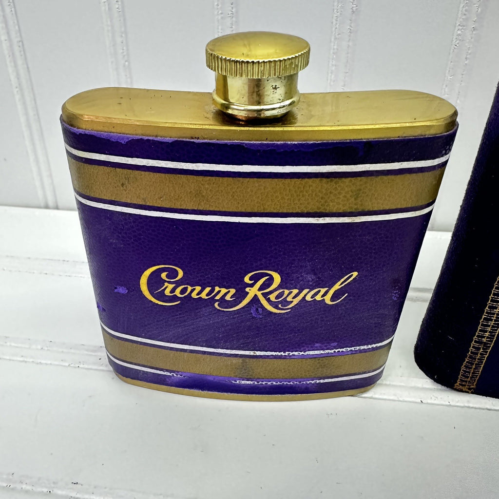 Lot  Crown Royal FlaskEmpty Bottles Reserve Glass Bottle Tin & Bag Set