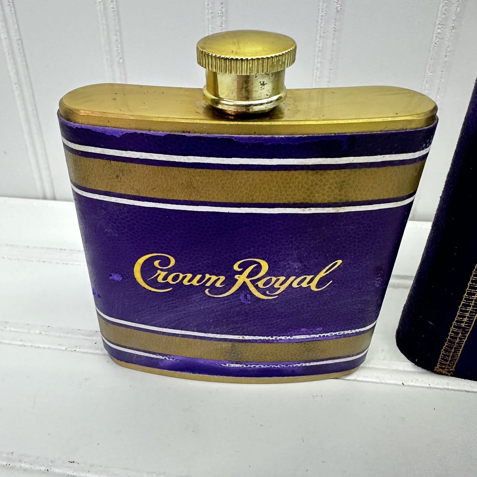 Lot  Crown Royal FlaskEmpty Bottles Reserve Glass Bottle Tin & Bag Set