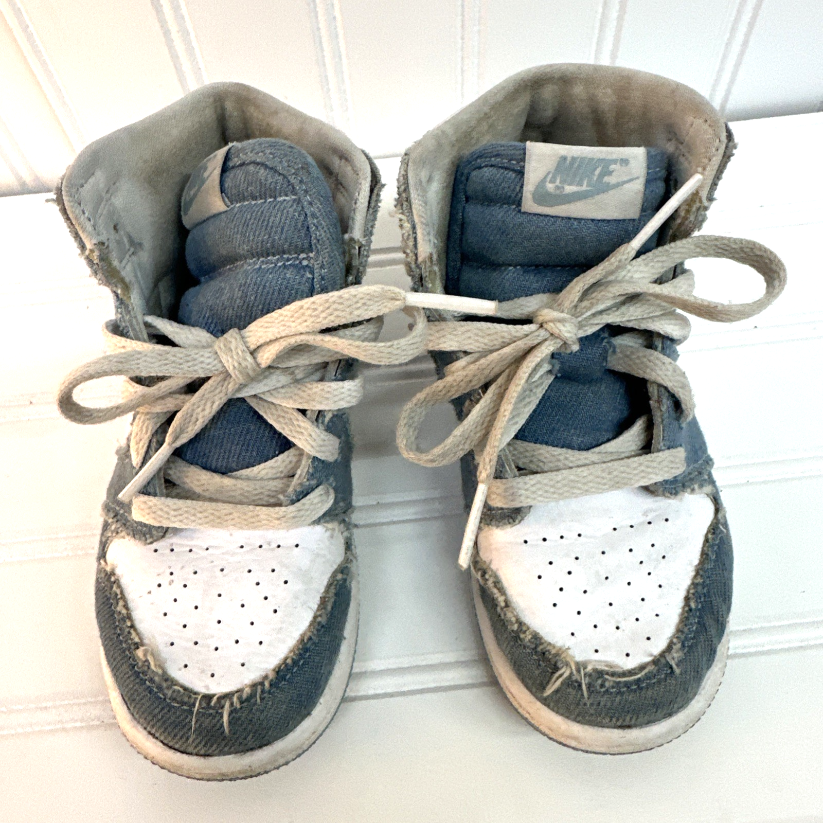 Nike Air Jordan 1 High OG Denim Toddler Shoes Blue White Size 9C CU0450-104
