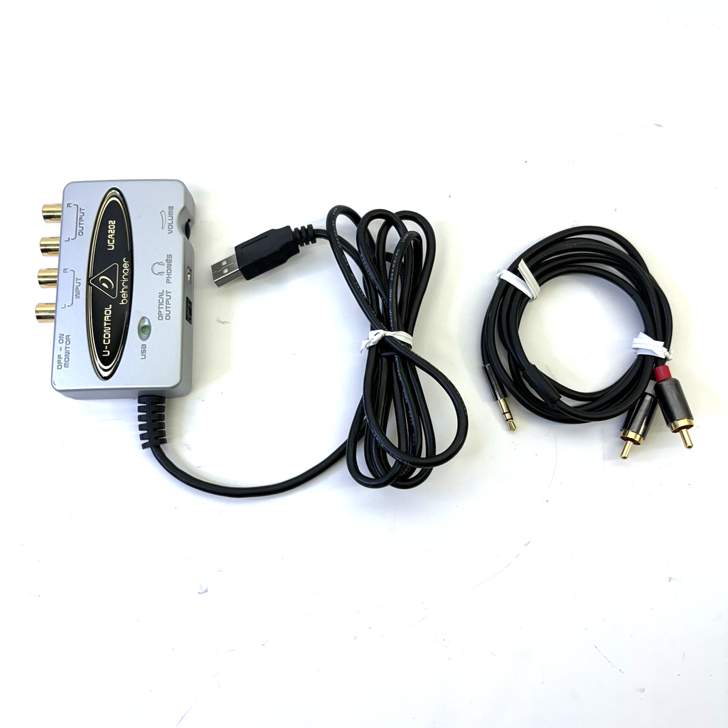Behringer UCA202 USB Audio Interface 2 In/2 Out w/ 3.5mm to RCA Cable