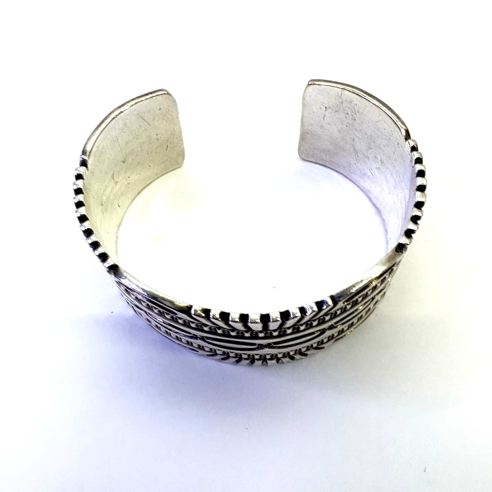 Vintage D. Cadman Sterling Silver Cuff Bracelet 67.76g Wide Navajo Style