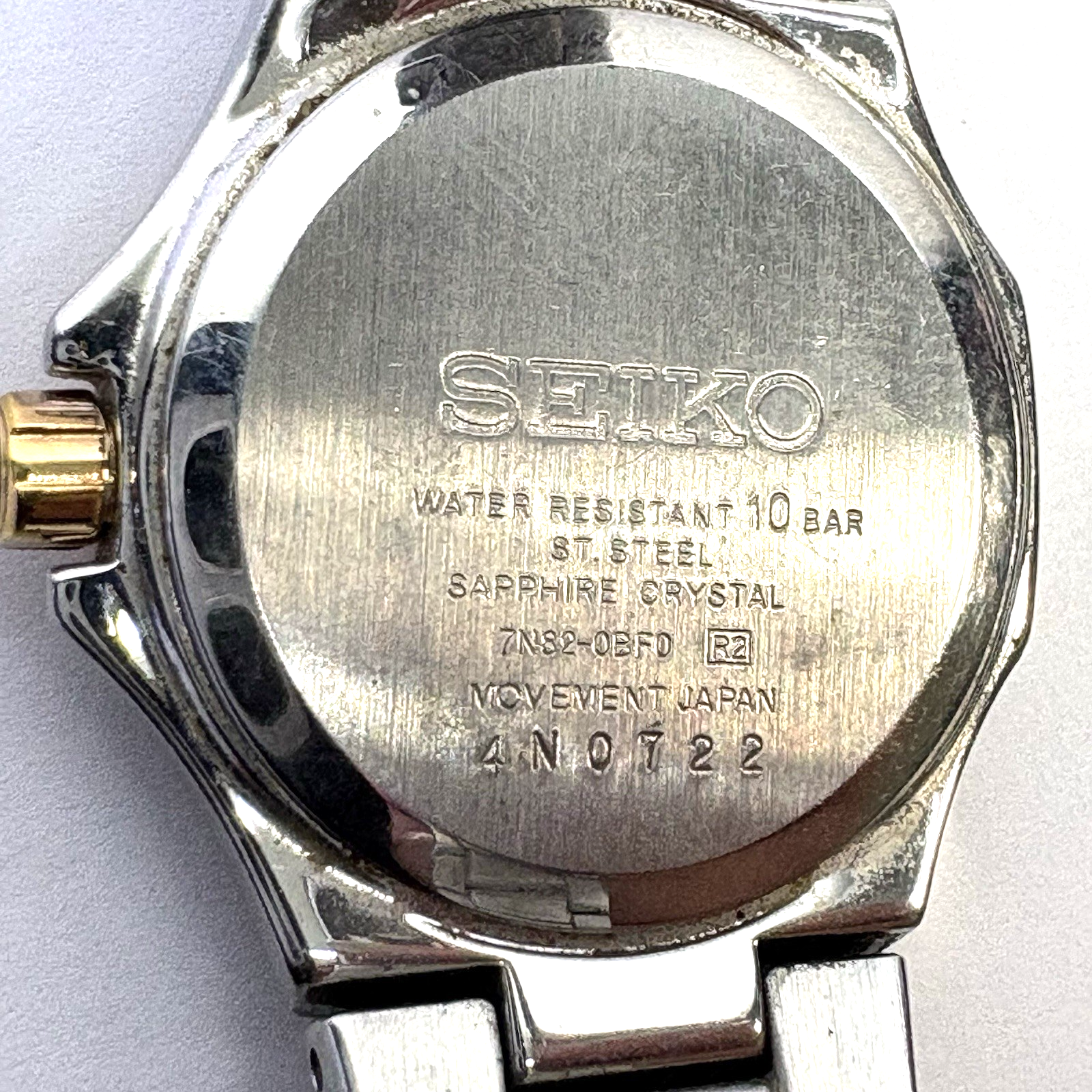 Seiko Coutura Diamond Bezel Women’s Watch 7N82-0BF0 MOP Dial AS-IS