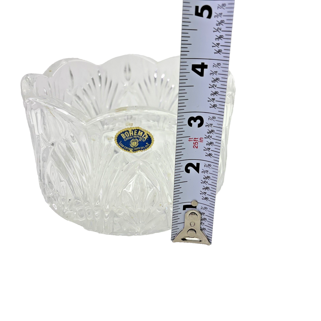 Bohemia Crystal Czech Republic Candy Bowl Gorgeous CUT LEAD CRYSTAL Over 24%