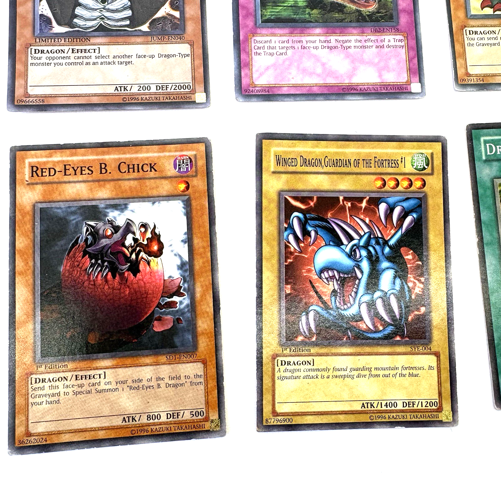 Lot Of  8 Yu-Gi-Oh Cards Golem Dragon , Winged Dragon ,Masked Dragon , Red-Eyes