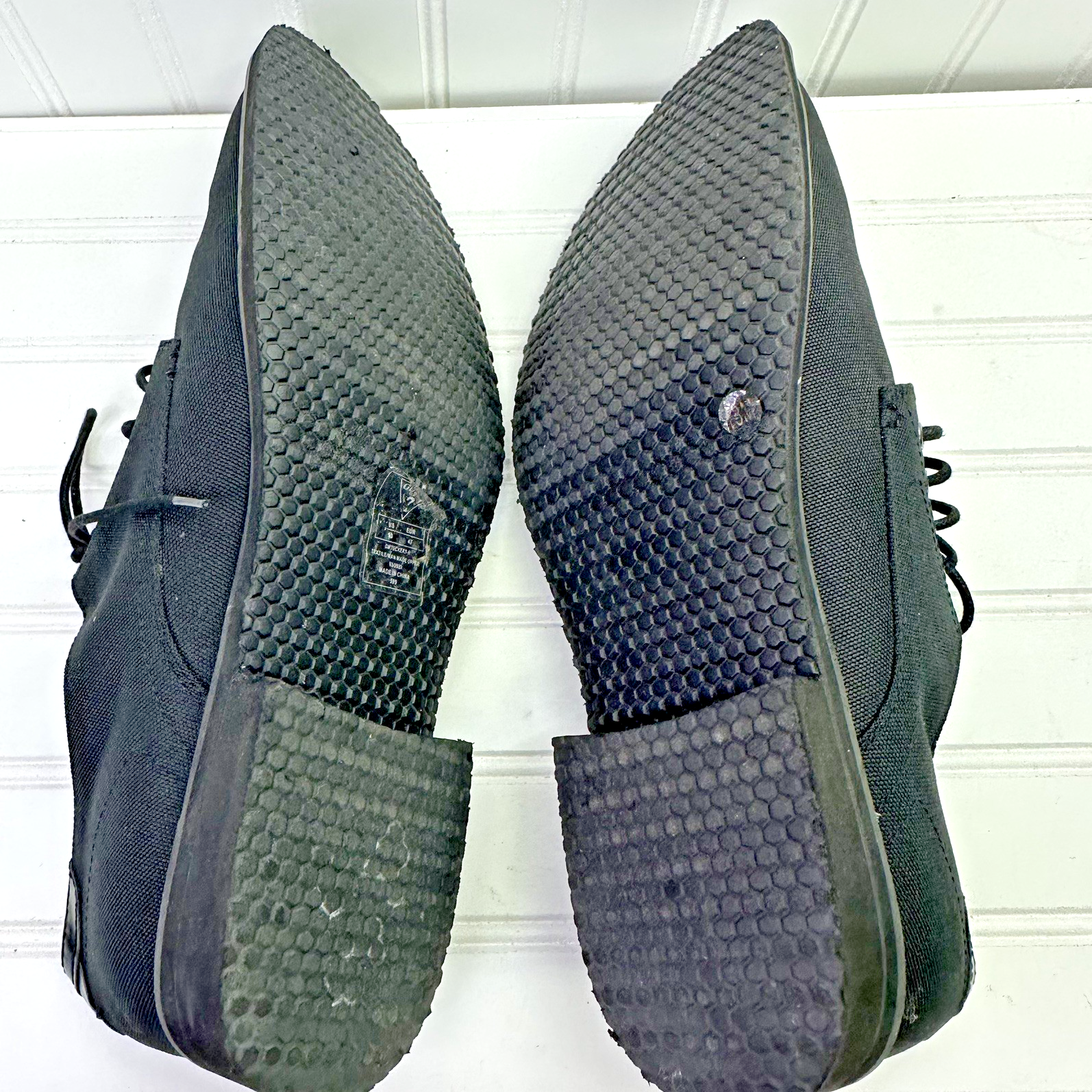 GUESS Tucker 3 Mens Dress Shoes Black Canvas Lace Up Black Toe NEW 13