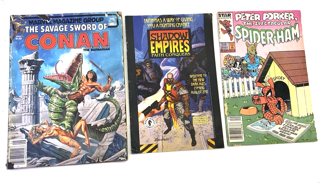 Marvel Comic Magazine Lot Conan Spider-Ham Shadow Empires Reader Copies