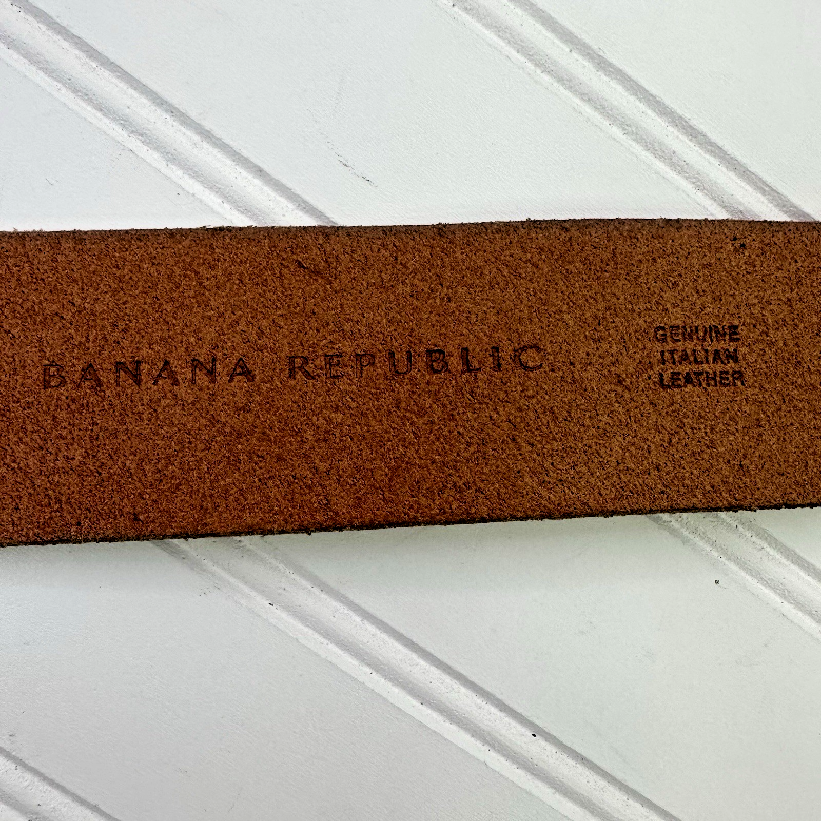 Rare Vintage Banana Republic Leather Hook Grommet Belt L Unisex - Made in Italy