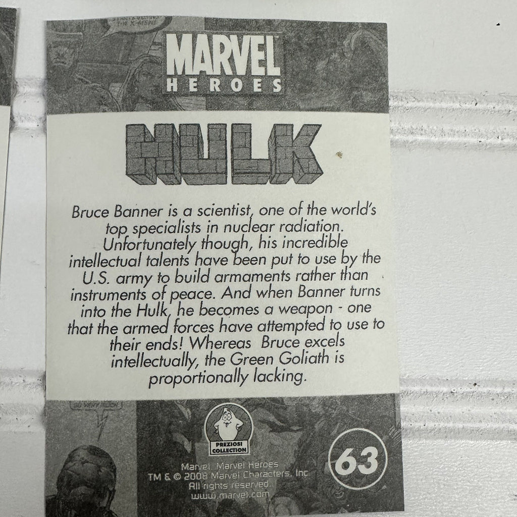 Lot of 17 Marvel Ultimate Heroes 2008 Sticker Cards Spider Man Hulk Human Torch 