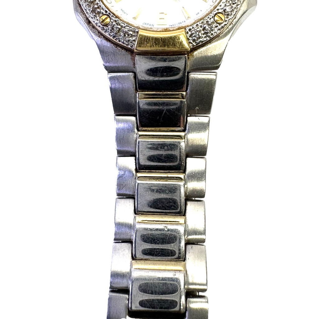 Seiko Coutura Diamond Bezel Women’s Watch 7N82-0BF0 MOP Dial AS-IS
