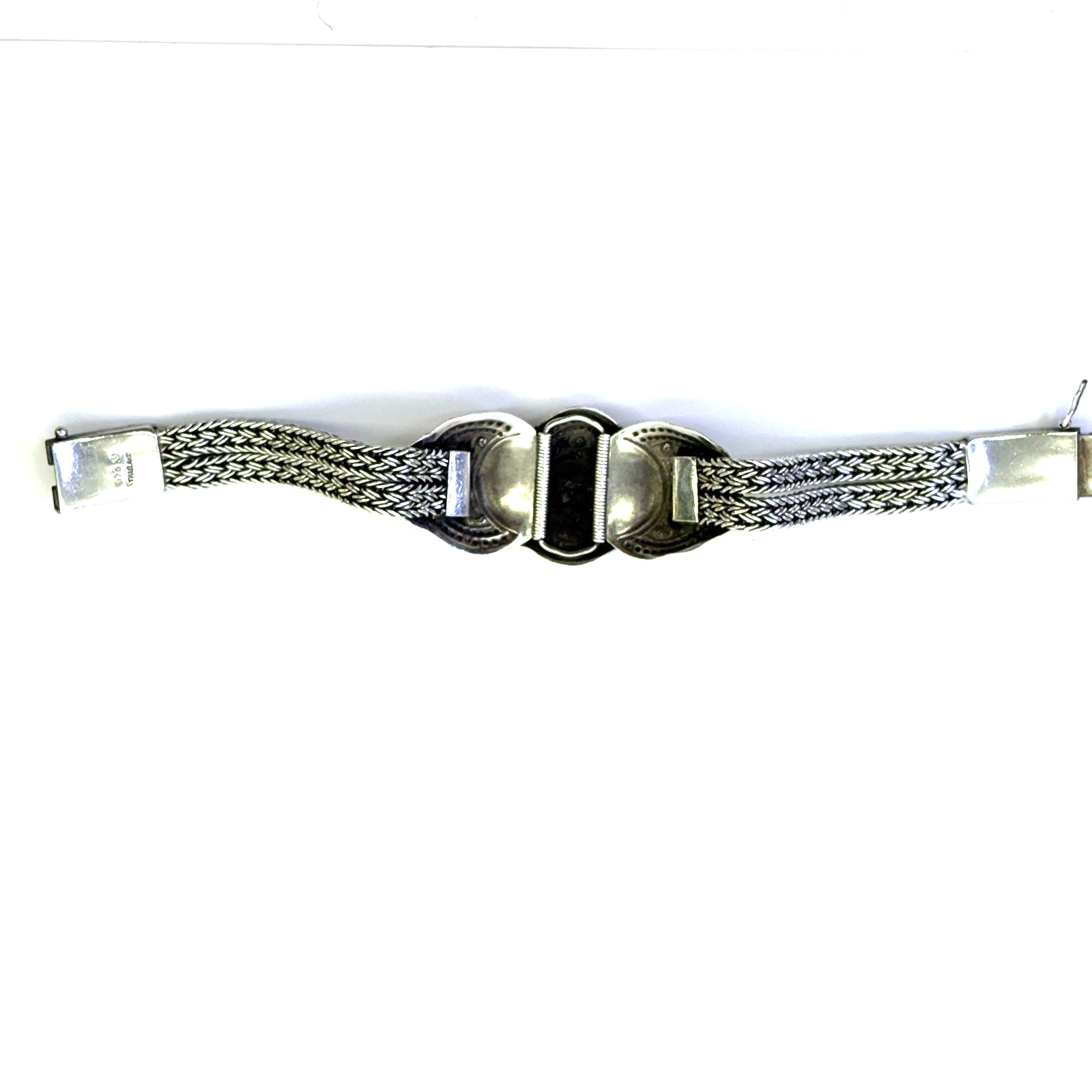 925 Sterling Silver Thailand Floral Multi Strand Bracelet 7.5” 41.59g