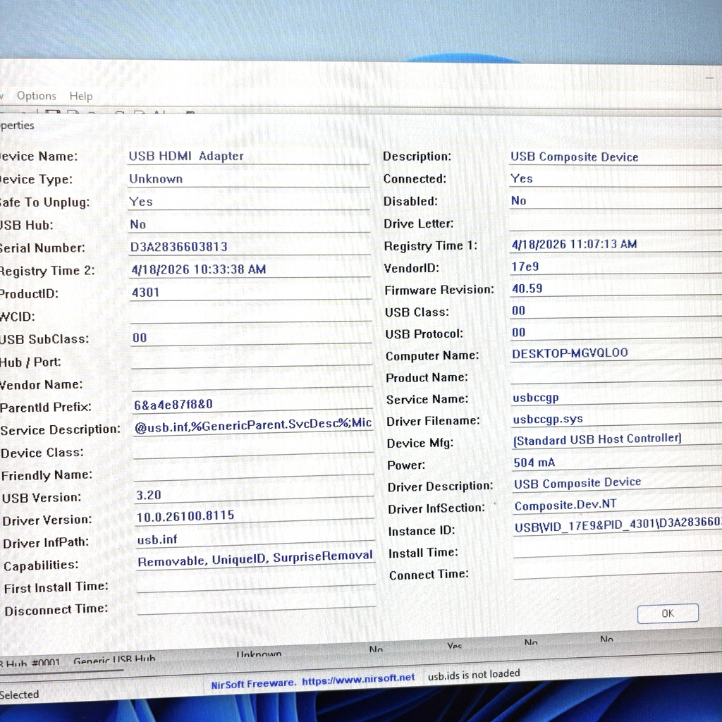 GIQ D3501-GIQ Usb 3.0 To Hdmi Adapter 1080p Tested Working