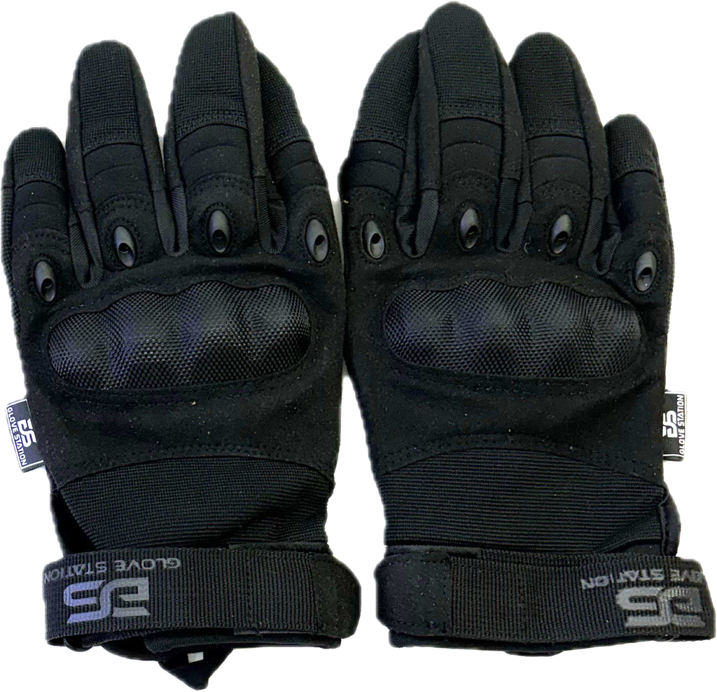 THE COMBAT HARD KNUCKLE TACTICAL SWAT POLICE SECURITY MILITARY GLOVE - BLACK