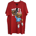 New Hustle Gang Bear Baseball Glove Graphic T-Shirt Mens M Red 100% Cotton