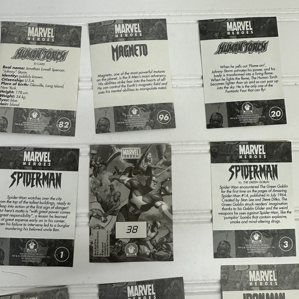 Lot of 17 Marvel Ultimate Heroes 2008 Sticker Cards Spider Man Hulk Human Torch 