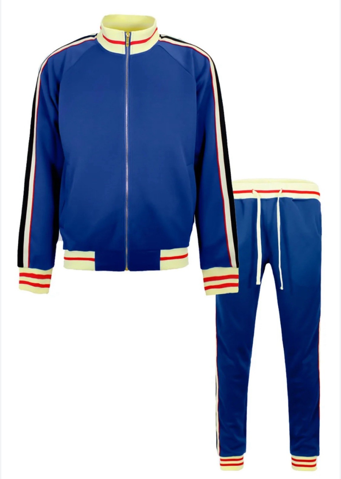 Victorious Unisex Side Stripe Track Suit  Jacket &  Pants 3XL Color Royal Blue