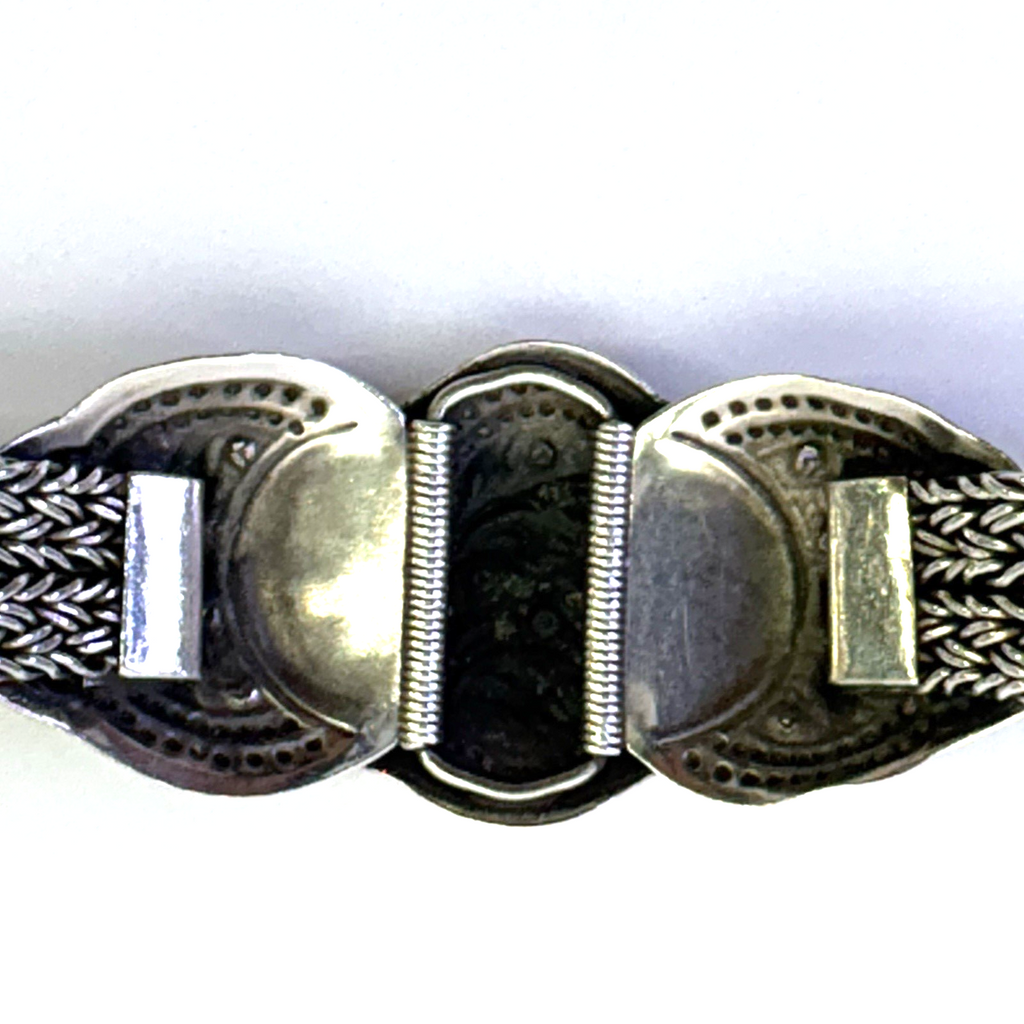 925 Sterling Silver Thailand Floral Multi Strand Bracelet 7.5” 41.59g