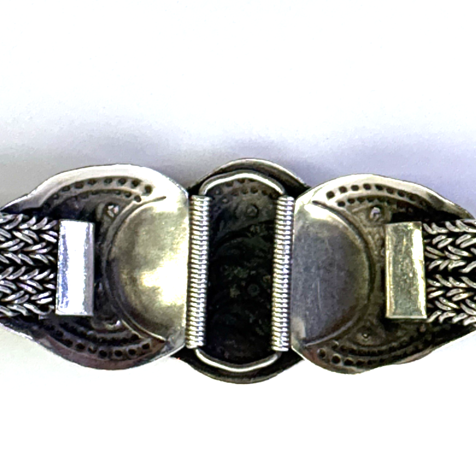 925 Sterling Silver Thailand Floral Multi Strand Bracelet 7.5” 41.59g