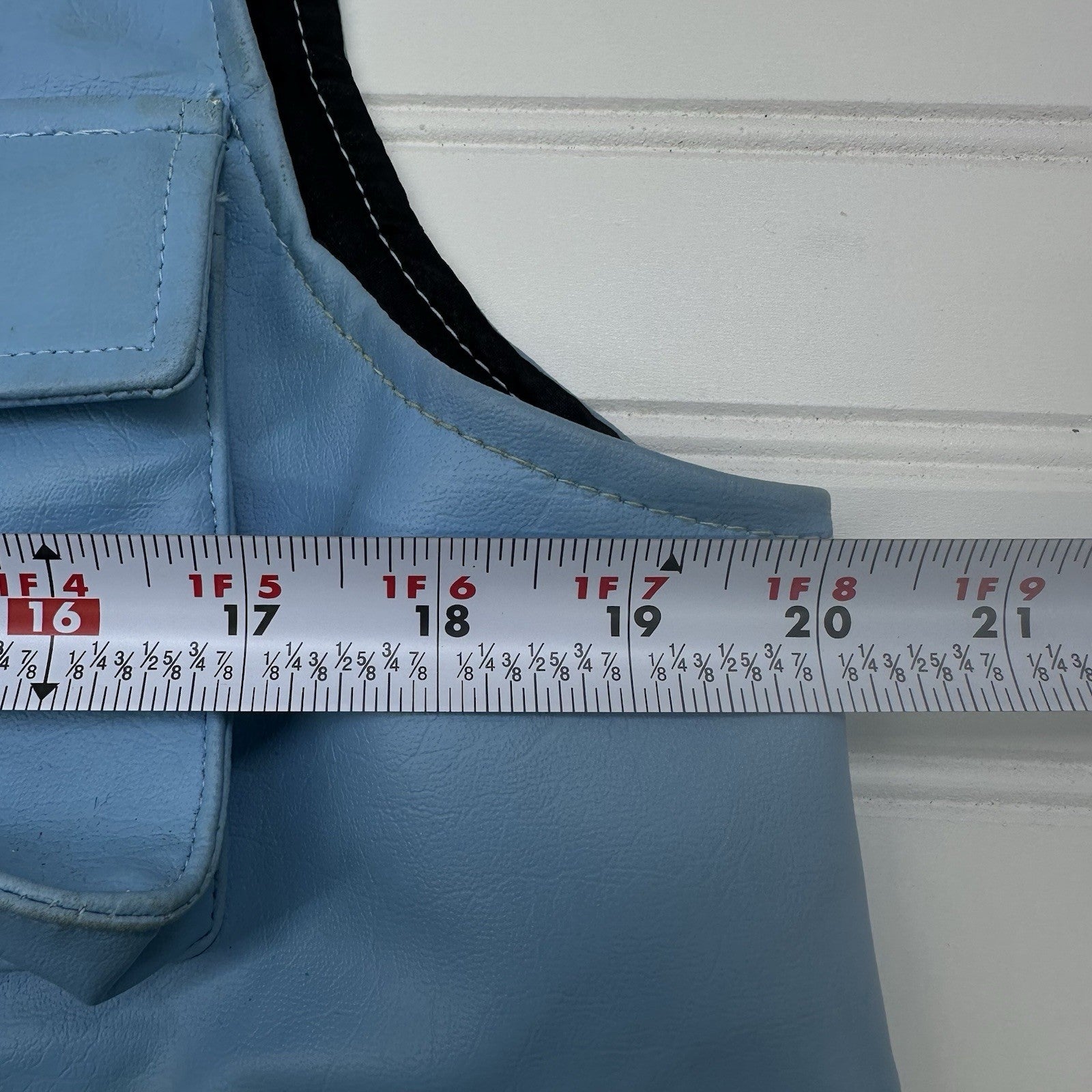 Y2K Blue Faux Leather Cargo Pants Size 32  & Utility Vest Set Mens Size M