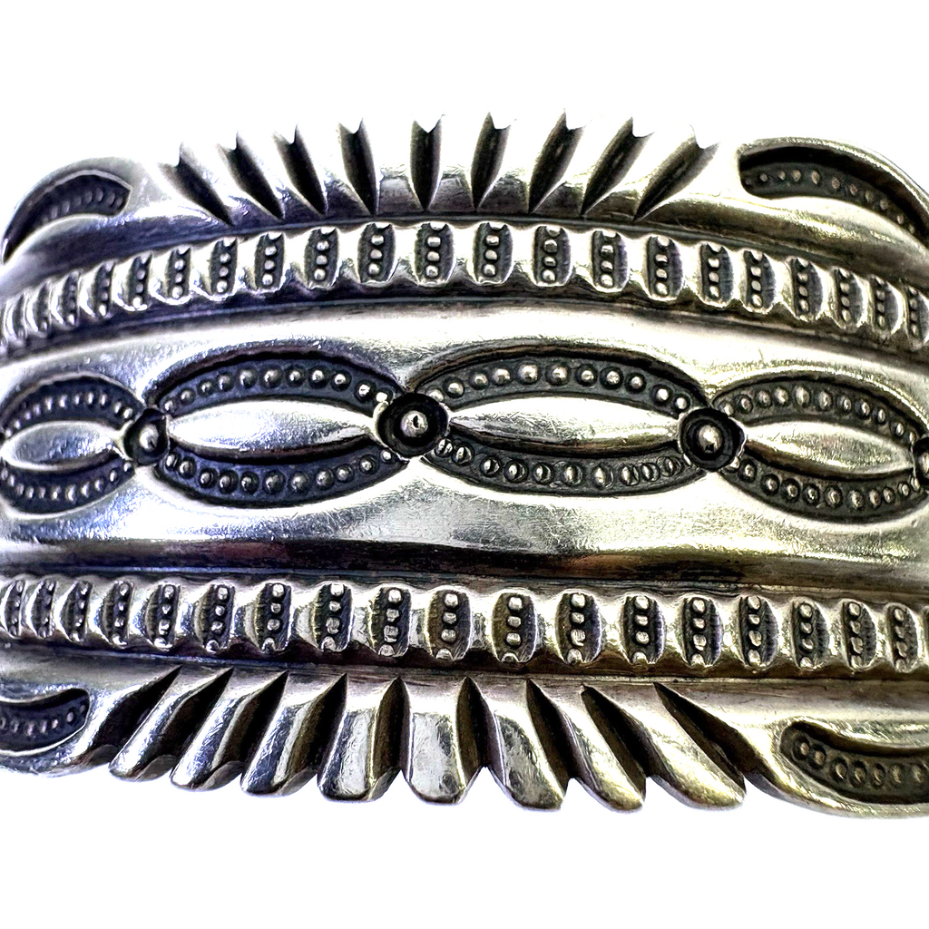 Vintage D. Cadman Sterling Silver Cuff Bracelet 67.76g Wide Navajo Style