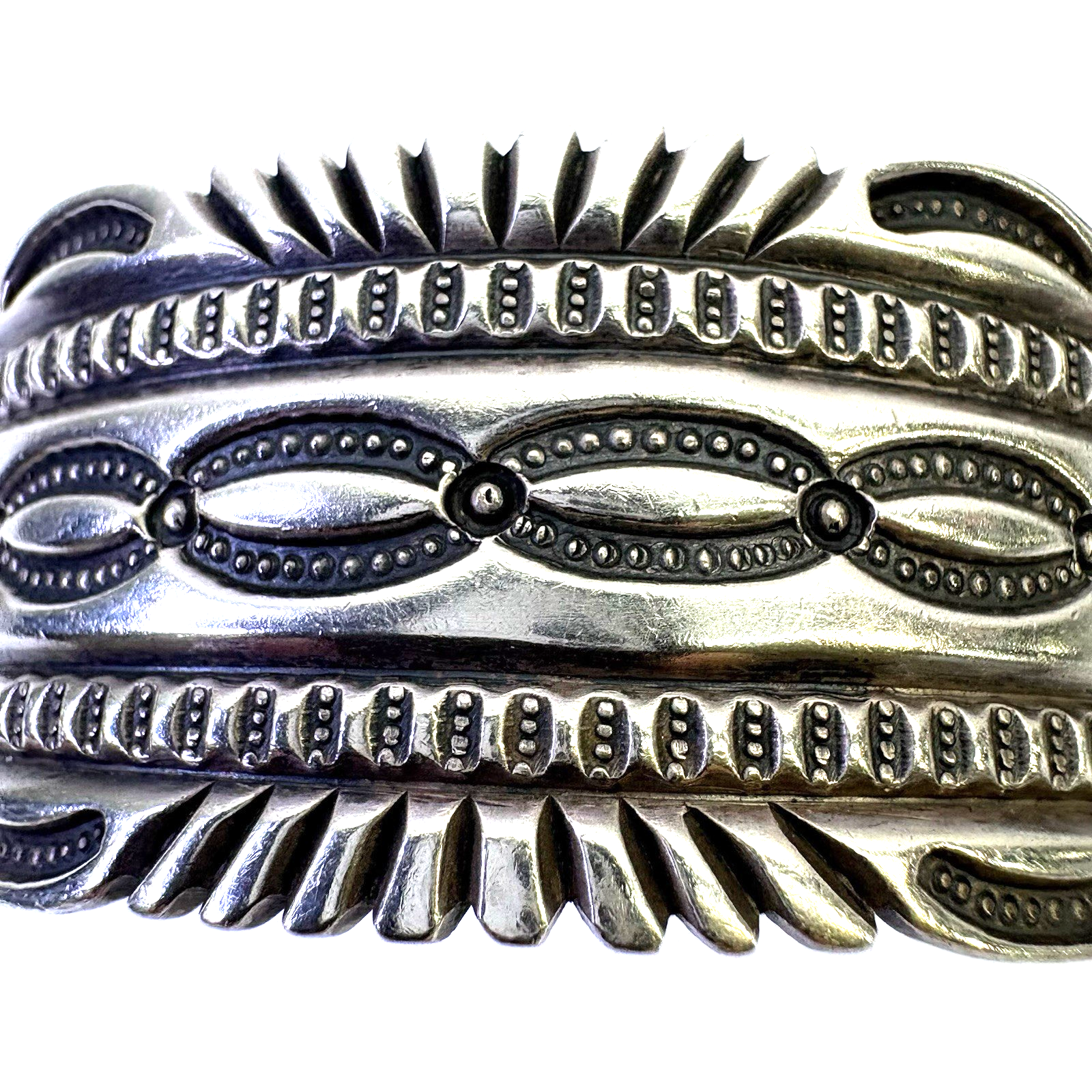 Vintage D. Cadman Sterling Silver Cuff Bracelet 67.76g Wide Navajo Style